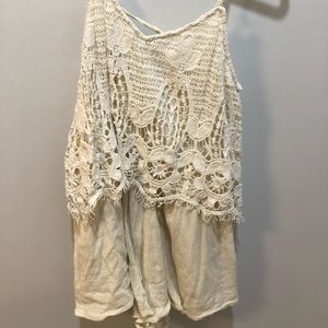 American eagle crochet short romper size s